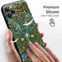 Berkin Arts Compatible with iPhone 11 Pro Case Silicone Cover with Screen Protector Decorative Art Nouveau Pattern (Blackthorn by William Morris)