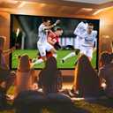 STWUI Outdoor-Projector-Screen-with-Stand - 120 inch Portable Projector Screen Indoor Outdoor Projector Screens 16:9 4K HD Lightweight Movie Screen with Carry Bag for Backyard Movie Night