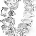 Swarovski Matrix Vittore Ring, Pear-Shaped Crystal Stones, Rhodium Finish