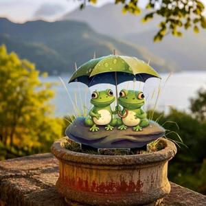 Frog Decorative Garden Stakes - 2D Frog Lawn Ornaments, Gifts for Outdoor Yard, Pathway & Landscape Patio