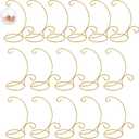 Tandefio 16 Pcs 9" H Ornament Display Stand Iron Hanging Stand Christmas Ornament Hanger Holder Decoration Display Holder Hook for Glass Globe Air Plant Terrarium Table Decor(Gold)