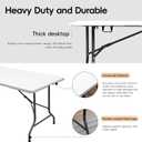 pollilar 6FT Folding Table Plastic 6 Foot Foldable Table HDPE Portable Banquet Surface Fold-in-Half Desk Utility for Working Meeting,Parties, Picnic, Camping, Weddings, Catering, Garden Dining-White