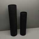 Tall Black Floor Vase: 27.7 Inch Extra Large Decorative Vases for Living Room Modern Tall Vases for Floor with Hammered Honeycomb Big Metal Standing Vase for Corner Office Home Set of 2