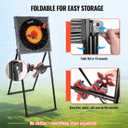SPOYNAL 5 in 1 Steel Axe Throwing Target Set, Outdoor Target Game with Axes, Throwing Stars, Darts, Lawn Darts, Bow & Arrows, Foldable Steel Frame, Yard Games for Adults, Backyard & Camping, 19 x 19 inch