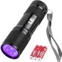 Lighting EVER Black Light Flashlight, Small UV Lights 395nm, Portable Ultraviolet Light Detector for Invisible Ink Pens, Dog Cat Pet Urine Stain, AAA Batteries Included