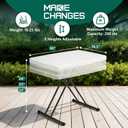 30in Folding Table, Portable Picnic Table with Adjustable Height, Foldable TV Tray Table & Laptop Desk for Small Spaces, Patio, Camping, BBQ, No Assembly Needed, White