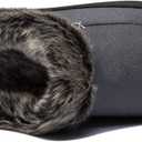 NewDenBer Women's Cozy Memory Foam Slippers Suede Plush Faux Fur Lined Slip on Indoor Outdoor House Shoes (Gray)