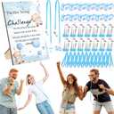 Geelin 12 Sets Swing Pacifier Baby Shower Games Funny Gender Reveal Games, Include 1 Wooden Sign and 12 Plastic Pacifiers for Bridal Baby Shower Gender Reveal Party Women Men (Bear,Blue)