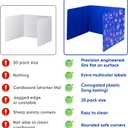 25-Pack Desk Dividers for Students, 3-Fold Privacy Screens, Durable Waterproof Plastic Study Boards, Easy Clean Classroom Shields for Schools,Teacher Supplies & Student Desk Organizers, Blue