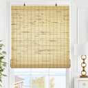 LazBlinds Cordless Bamboo Blinds, Roll Up Shades for Windows, Light Filtering Hanging Window Blinds, Bamboo Shades for Patio Indoor/Outdoor Porch, 29'' W x 72'' H, Petite Rustique