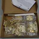 Home Expert 20 Pack (10 Pairs) Gold Cabinet Hinges for Kitchen Doors, Self-Closing, 1/2 Inch Overlay (Variable), Semi-Concealed Face Frame, Surface Mount Cabinet Hardware, Satin Brass