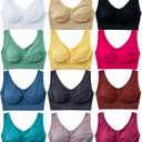 Hiking Gril Women's Comfort Wirefree Bralette Unpadded Sleep Yoga Bra 12pk XXL