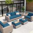 hyha Waterproof Couch Cushion Covers, Stretch Sofa Couch Seat Slipcover for Dog Washable, Non-Slip Waterproof Outdoor Cushion Covers for Patio Furniture Replacement (3 Pieces, Deep Teal)