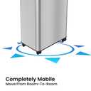 iTouchless 21 Gallon Open Top Kitchen Trash Can Recycling Bin with Wheels and Double Odor Filters Rectangular Commercial Stainless Steel 80 Liter Trashcan Home Office Work Bedroom Livingroom Garage