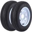 2 Pack 5.30-12 5.30x12 530-12 5.30-12 Trailer Tires with 12'' Rims, 4 Lug on 4'', Load Range C, 6PR, 4 Lug Tire