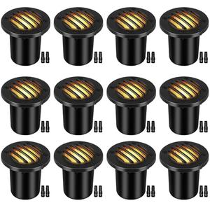 Gmalos Low Voltage Landscape Lighting: 10W 2700K Warm White LED Well Lights, 12/24V Outdoor In-Ground Lights with IP67 Waterproof for Garden Yard Pathway Pavers Deck Fence, 8 Pack with Connectors