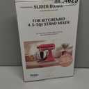 Mixer Slider Compatible with 4.5-5 QT Kitchen Aid Stand Mixers, Kitchen Countertop Storage Mover Sliding Caddy Mixer Slider Mat for Kitchen Aid Stand Mixer Accessories Attachment (Bamboo - White)