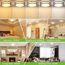 Hykolity 10 inch Flush Mount LED Ceiling Light Fixture, 17W 1100lm, 2700K/3000K/3500K/4000K/5000K Adjustable Ceiling Lights, Brushed Nickel Saturn Dimmable Lighting for Hallway Bathroom or Kitchen