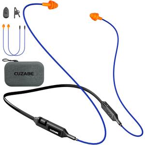Bluetooth Earplug Headphones for Work, Neckband Wireless Ear Plugs Earbuds, 29 dB Noise Reduction Ear Protection with Replacement Ear Tips, 30 Hour Battery, OSHA Compliant for Industrial Safety