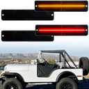 4Pcs Amber/Red LED Side Marker Lights for J'eep Cherokee SJ Wagoneer Grand Wagoneer J10 J20 Pickup CJ-5 CJ-6 CJ-7 Scrambler CJ-8 Indicator Turn Signal Light Replace OEM Side Marker Lamp Smoked Lens