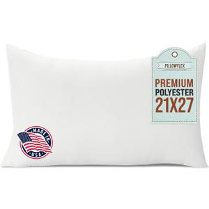 Pillowflex Premium Polyester Throw Pillow Insert - 21x27 - Ultra Soft Large Rectangle Throw Pillow, Couch Sham, Lumbar, Back, Sofa - Machine Washable - Decorative Accent Form - 2 Soft Pillow
