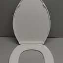 Elongated Toilet Seat Slow Close, Quiet Toilet Seat Cover with Never Loosen Durable Toilet Seat Lid Easy to Install & Clean, Polypropylene (PP), 19"-White Color