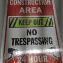 SmartSign 18 x 12 inch “Construction Area - Keep Out, No Trespassing, 24 Hour Surveillance” Metal Sign, 63 mil Aluminum, 3M Laminated Engineer Grade Reflective Material, Multicolor