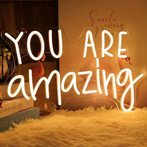 You Are Amazing LED Neon Light Sign 5V Girls Boys Bedroom Living Room Classroom Wall Decor Sign Hanging Smart Kid Birthday USB