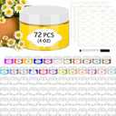 72 Pcs Plastic Jars, 4 OZ Plastic Jars with White Lids Round Clear Storage Containers Jar Leak Proof Slime Containers with Lids for Travel Refillable Slime Storage Jar for Beauty Product