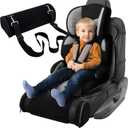 Car Seat Foot Rest,Car Seat Foot Rest for Kids-Booster Seat Foot Rest-Convenient Car Accessories for Kids - Supportive Car Seat Pillow for Toddlers - Long Adjustable Strap (Black)