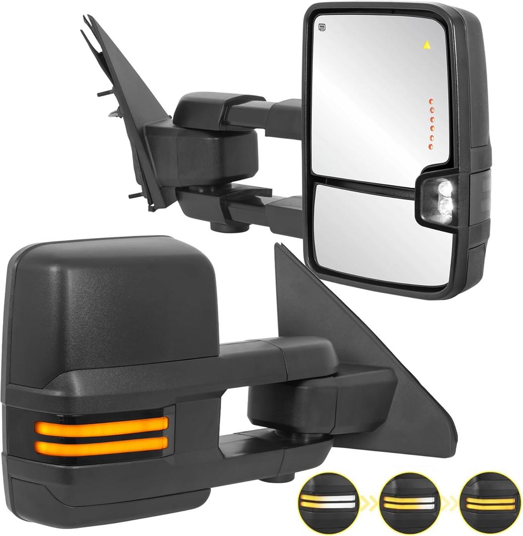 Towing Mirrors w/Power Heated New Stlye Compatible with 2019 2020 2021 2022 2023 2024 dodge ram 1500 Side Mirrors 2PCS