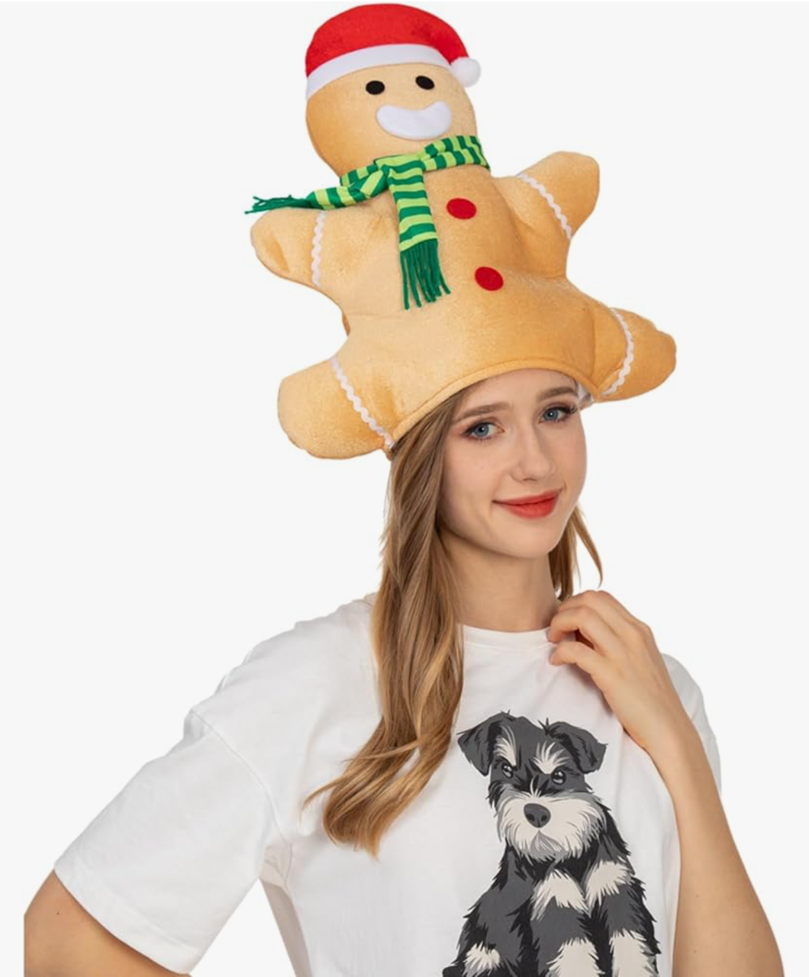 Funny Christmas Hat Adults Gingerbread Man Costume Ugly Christmas Sweater Party Celebrations Decorations Accessories