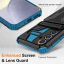 for Samsung Galaxy S24 Plus Case with Card Holder, Galaxy S24 Plus Case with Kickstand, Military Grade Drop Shockproof Hidden Card Slot Wallet Phone Case for Galaxy S24 Plus (Blue)