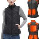 Glaais Heated Vest Women with Battery Pack 16000mAh 7.4V, Women's Heated Vest Warming Electric (Large, Black)