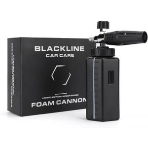 Blackline Foam Cannon for Pressure Washers (Wide Mouth), Durable Foam Sprayer for Safe Car & Truck Washing, Easy to Use & Adjust, Creates Thick Foam, 1L Bottle & Snow Foam Lance w/ 1/4" Quick Connect