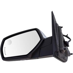 TRQ MRA06847 Left Drivers Side Door Mirror with Signal Heat Memory Puddle Light Power Folding Compatible with 2014-2018 Chevrolet Silverado 1500 2015-2018 Silverado 2500 HD Silverado 3500 HD Sierra