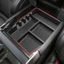 Autorder Center Console Organizer for Ford F-150 F150 2021-2026 Accessories Armrest Storage Box Secondary Insert Tray with 2 Color Mats