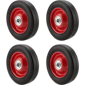 MOUYAT 4 Pack 6 Inch Solid Rubber Replacement Tires, Flat Free Hand Truck Wheel with 5/8 Inch Axle Size, Heavy Duty Solid Rubber Wheels for Hand Truck, Dolly, Wheelbarrows