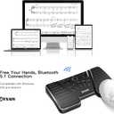 Wireless Page Turner Pedal, Bluetooth Page Turner Pedal for iPad, Rechargeable Bluetooth Music Pedal Swtich for Tablets Phones Compatible with Various Music Apps Anti-slip Slient Foot Switches