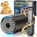 Stocking Stuffers for Men Adults Tools, Super Universal Socket Gifts for Men Grip Socket Set with Power Drill Adapter, Cool Gadgets Christmas Gift for Dad Husband Boyfriend Him Who Have Everything (Black)