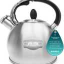 Tea Kettle, 2.64 Qt Tea Pot Stovetop, Premium 304 Food-Grade Tea Kettle Stovetop, Resounding Sound, Vintage Aesthetics, with Pot Holder (Brushed)