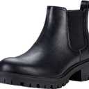 Vepose Women's 9625 Chelsea Ankle Boots, Chunky Low Heel Pull-on Booties with Elastic and Lug Sole, 8