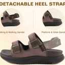 ONCAI Orthopedic Women Sandals with Arch Support Comfort Casual Sport Platform Recovery Hiking Sandals for Laides Water Summer Vacation Shoes Thick Outdoor Adjustable Strap Size 6-12 (Brown)
