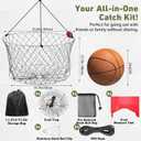 4 Set Crab Trap Kit Complete 24'' Double Ring Crabs Cages with 50 ft Ropes, Crab Measurer, Bait Bags & Clips, Heavy Duty Stainless Steel for Blue Crabs Fish & Prawn