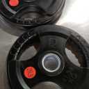 Fitvids Olympic 2-Inch Cast Iron Plate Weight Plate for Strength Training and Weightlifting, Rubber Coated Style, 25LB Pair