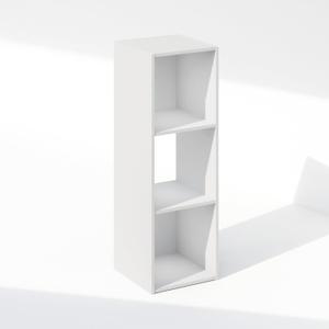 Furinno PELLI Book Shelf, 3-Cube Bookshelf, Cube Storage Organizer Bookcase, 11.7 x 12.1 x 35.4, for Living Room, Bedroom, Home Office, White