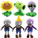 Maikerry 6pcs PVZ Plush Toys Sets Stuffed Soft Figure Doll Great Birthday Gifts for Boys and Girls