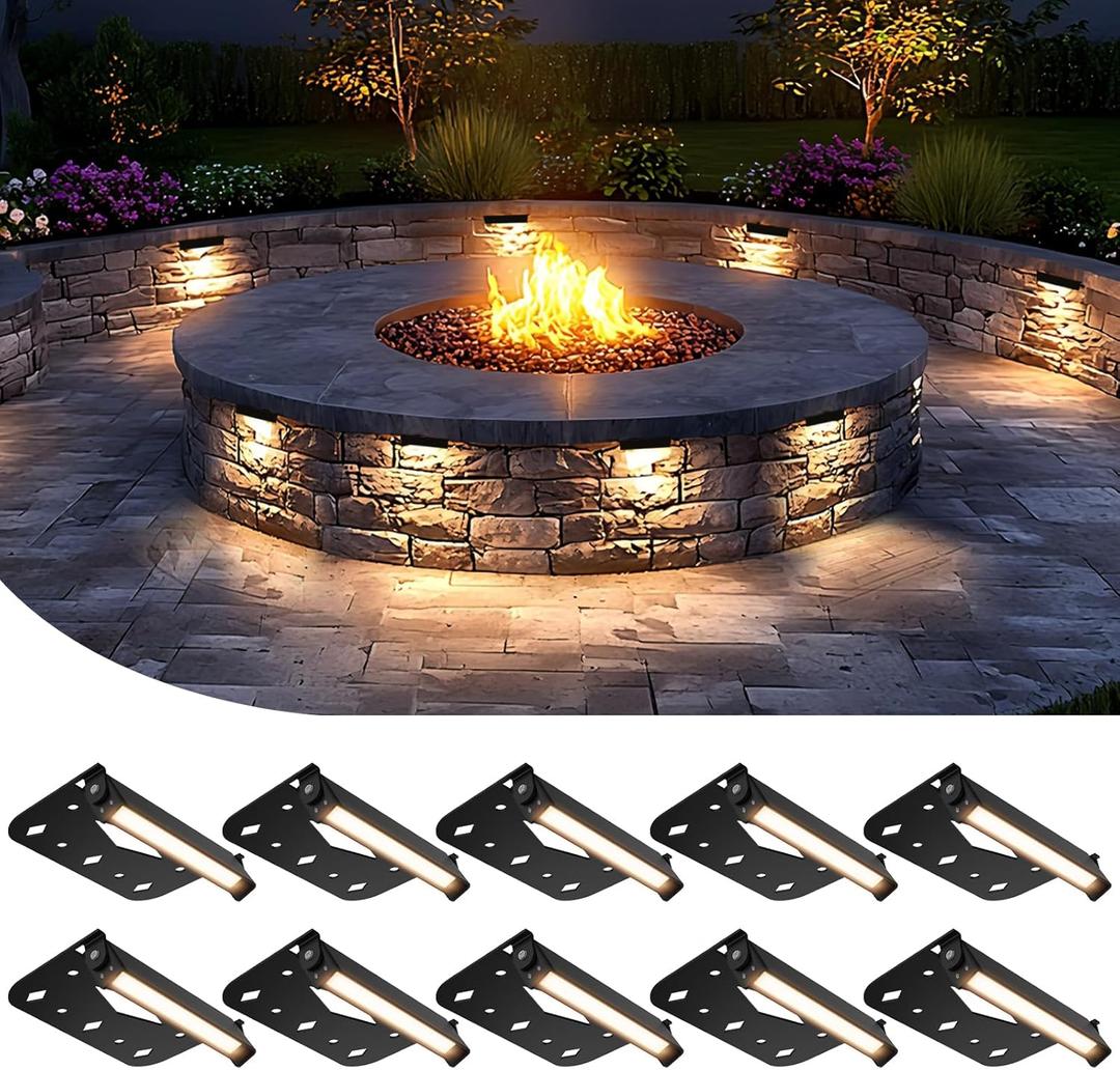 Teekuv 10 Pack 4 Inch Retaining Wall Lights, 3W LED Hardscape Lighting IP65 Waterproof Paver Lights, 12V AC/DC Low Voltage Outdoor Soft White 2700K Landscape Lighting for Patio Pathway Wall Stairs