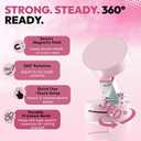 Foldable Magnetic Phone Holder  Double-Sided Suction & Strong Magnet Mount for All Smartphones, Hands-Free Stand for Car, Desk, Mirror, Gym & Wall (Pink)