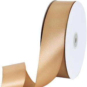 TONIFUL 1-1/2 Inch (40mm) x 100 Yard Dark Gold Wide Satin Ribbon Solid Fabric Ribbon for Gift Wrapping Chair Sash Valentine's Day Wedding Birthday Party Decoration Hair Floral Craft Sewing